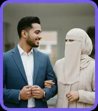 Muslim couple in modest attire building a halal marriage through a trusted Islamic matrimony platform